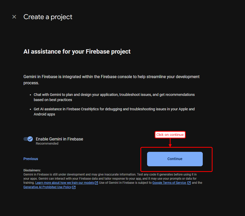 firebase setup