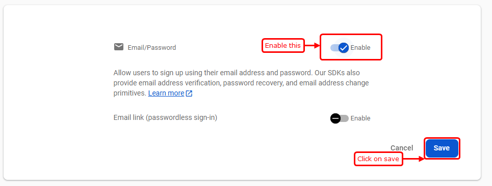 firebase setup