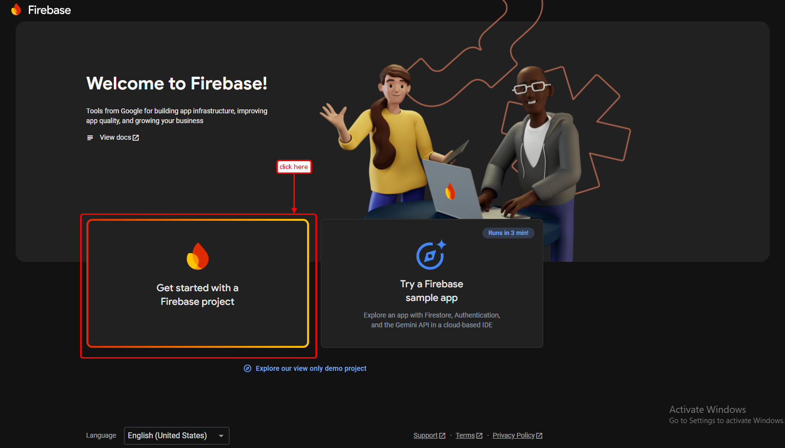 firebase setup