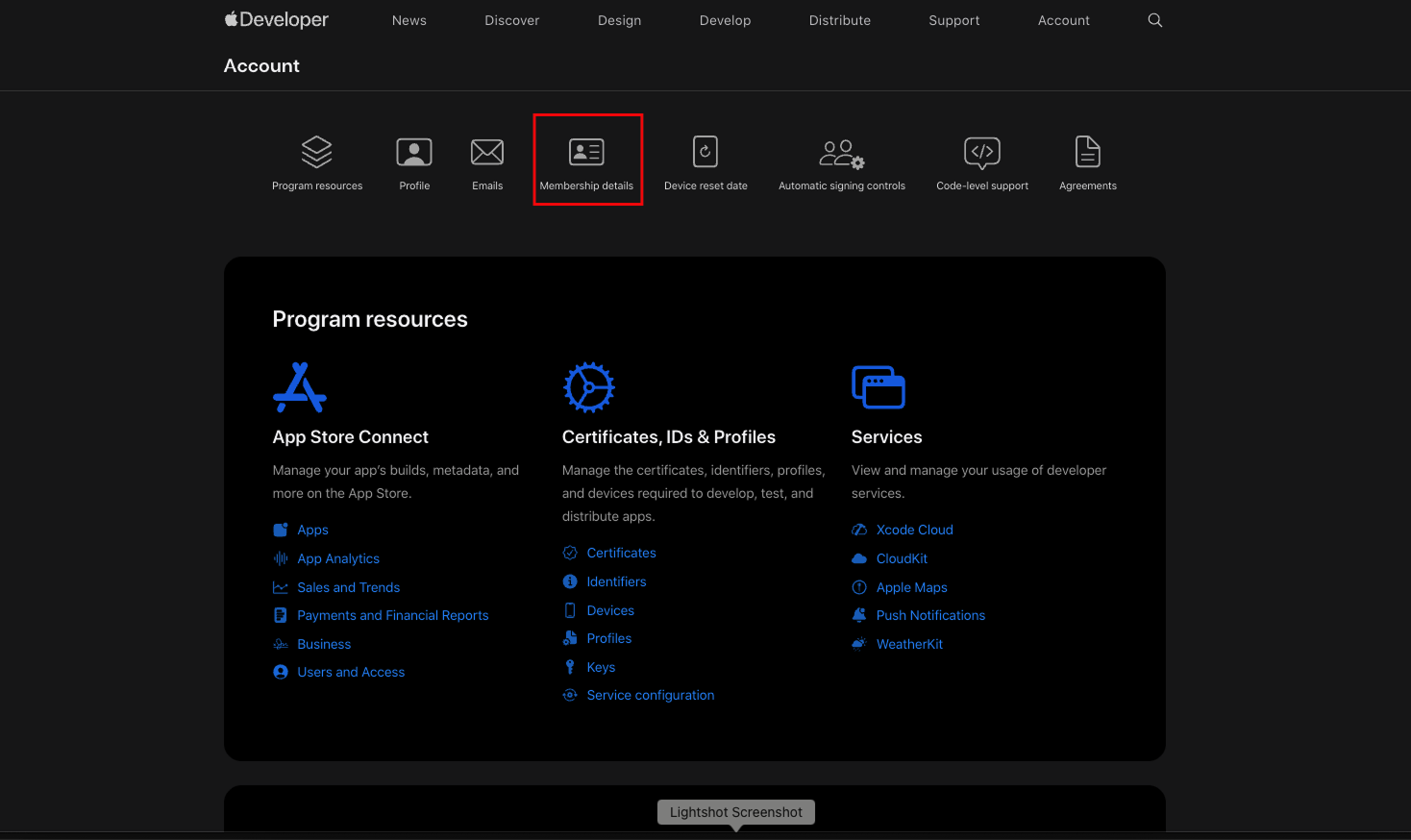 Apple membership details